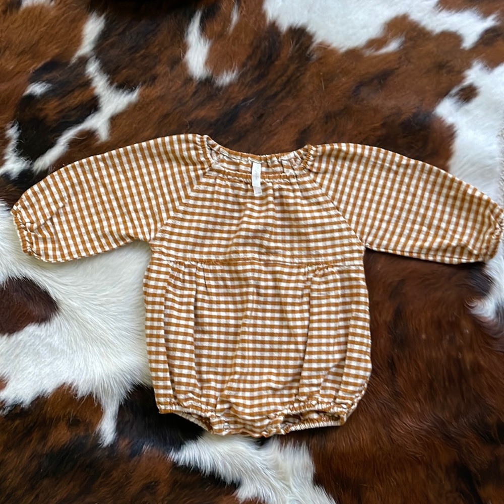 Rylee & Cru Gingham bubble romper size 12-18months.